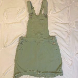 Cute Trendy Olive Green Overall Skirt